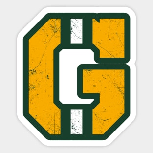 Green Bay G, vintage - green Sticker